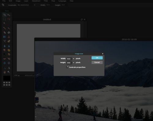 Photoshop showing how to resize image