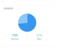Breakdown of gender demographics on Instagram Insights