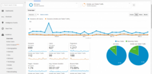 Screenshot of Google Analytics